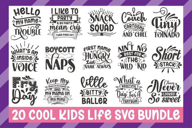 Cool Kids Life SVG Bundle SVG Rupkotha 
