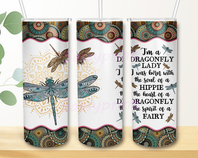 Cool Motivation Quote Dragonfly Sublimation 20 oz Skinny Tumbler, Dragonfly Tumbler For Straight Tumbler Png, Dragonflies Skinny Tumbler Sublimation sassyprint 