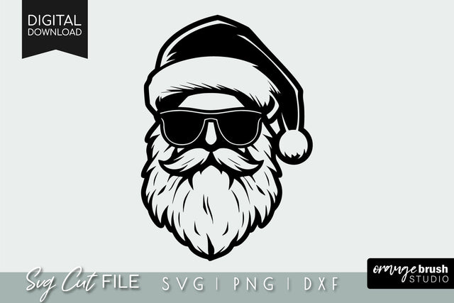 Cool Santa Face in Sunglasses SVG File for Cricut SVG OrangeBrushStudio 