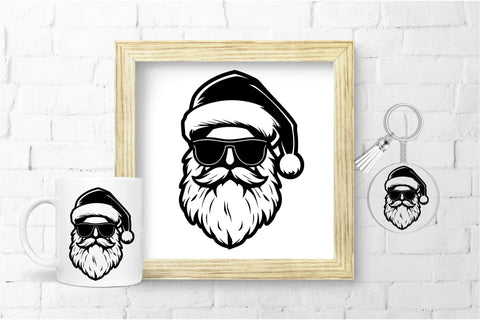 Cool Santa Face in Sunglasses SVG File for Cricut SVG OrangeBrushStudio 