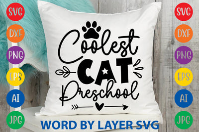 Coolest Cat Preschool, Cat SVG Design SVG Rafiqul20606 