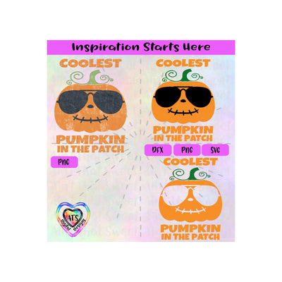Coolest Pumpkin In The Patch | Sunglasses - Transparent PNG SVG DFX - Silhouette, Cricut, ScanNCut SVG Aint That Sweet 