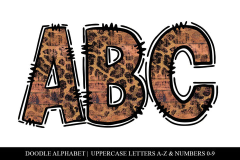 Coral Doodle Letter Sublimation Alphabet Set Sublimation BijouBay 