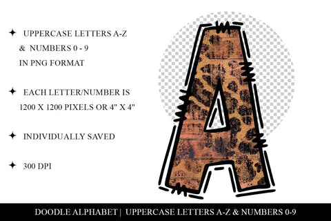 Coral Doodle Letter Sublimation Alphabet Set Sublimation BijouBay 