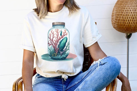 Coral Micro Worlds In Jar Bundle | Sublimation PNG Free For Commercial Use SVG Sintegra 