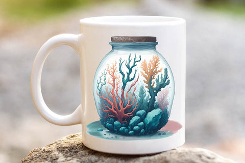 Coral Micro Worlds In Jar Bundle | Sublimation PNG Free For Commercial Use SVG Sintegra 