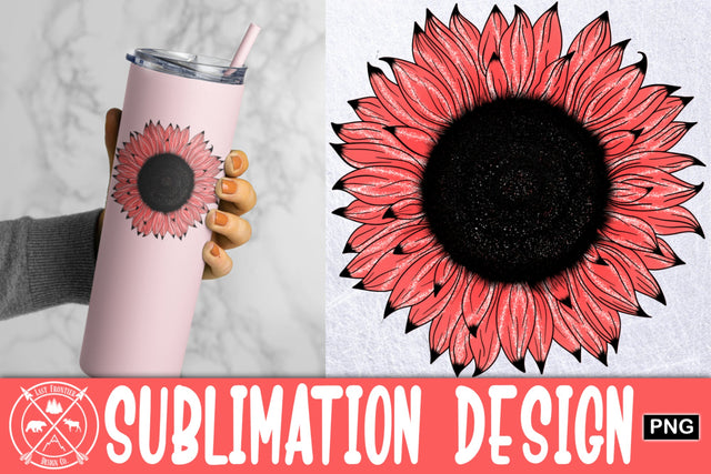 Coral Pink Sunflower Sublimation|Sublimation PNG Sublimation Last Frontier Design Co. 