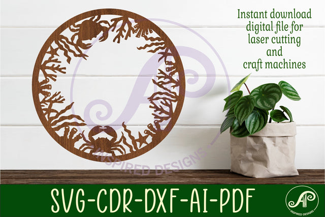 Coral wall art sign, SVG file. vector file SVG APInspireddesigns 