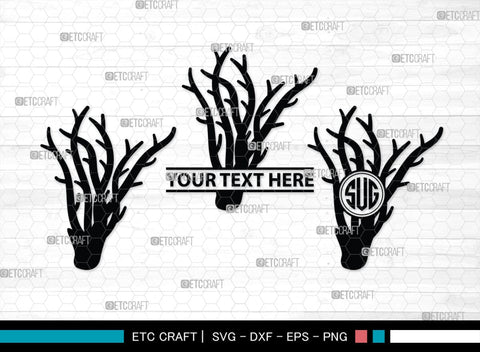 Corals Monogram, Corals Silhouette, Corals SVG, Seaweed Svg, Corals Stencil Svg, Aquarium Plants Svg, Ocean Svg, SB00133 SVG ETC Craft 