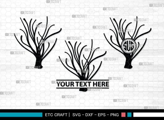 Corals Monogram, Corals Silhouette, Corals SVG, Seaweed Svg, Corals Stencil Svg, Aquarium Plants Svg, Ocean Svg, SB00133 SVG ETC Craft 