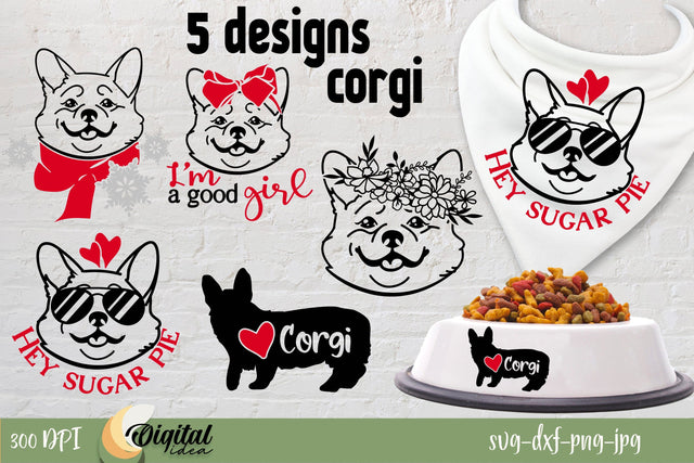 Corgi ClipArt SVG Design | Dog SVG Bundle | Dog Silhouette SVG Evgenyia Guschina 