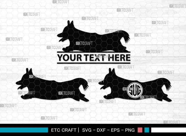 Corgi Dog Monogram, Corgi Dog Silhouette, Corgi Dog SVG, Dog Svg, Cardigan Welsh Svg, Puppy Svg, SB00242 SVG ETC Craft 