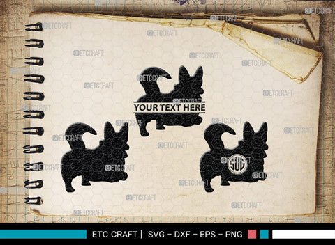 Corgi Dog Monogram, Corgi Dog Silhouette, Corgi Dog SVG, Dog Svg, Cardigan Welsh Svg, Puppy Svg, SB00242 SVG ETC Craft 