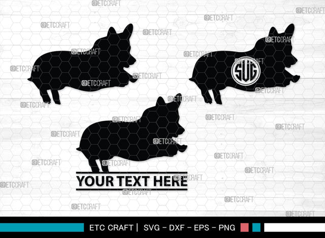 Corgi Dog Monogram, Corgi Dog Silhouette, Corgi Dog SVG, Dog Svg, Cardigan Welsh Svg, Puppy Svg, SB00242 SVG ETC Craft 