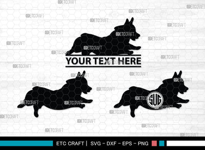 Corgi Dog Monogram, Corgi Dog Silhouette, Corgi Dog SVG, Dog Svg, Cardigan Welsh Svg, Puppy Svg, SB00242 SVG ETC Craft 