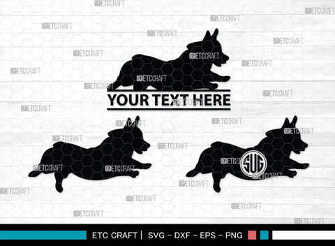 Corgi Dog Monogram, Corgi Dog Silhouette, Corgi Dog SVG, Dog Svg, Cardigan Welsh Svg, Puppy Svg, SB00242 SVG ETC Craft 