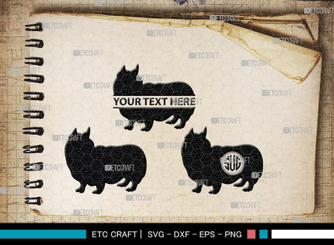 Corgi Dog Monogram, Corgi Dog Silhouette, Corgi Dog SVG, Dog Svg, Cardigan Welsh Svg, Puppy Svg, SB00242 SVG ETC Craft 