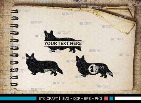 Corgi Dog Monogram, Corgi Dog Silhouette, Corgi Dog SVG, Dog Svg, Cardigan Welsh Svg, Puppy Svg, SB00242 SVG ETC Craft 