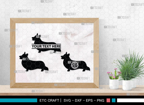 Corgi Dog Monogram, Corgi Dog Silhouette, Corgi Dog SVG, Dog Svg, Cardigan Welsh Svg, Puppy Svg, SB00242 SVG ETC Craft 