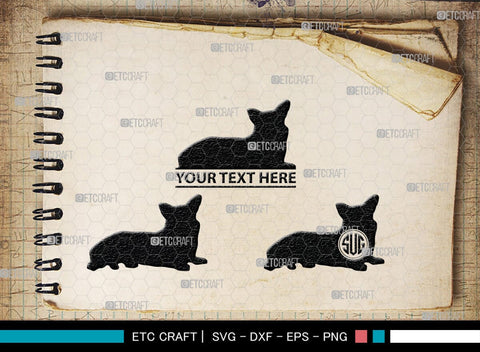 Corgi Dog Monogram, Corgi Dog Silhouette, Corgi Dog SVG, Dog Svg, Cardigan Welsh Svg, Puppy Svg, SB00242 SVG ETC Craft 