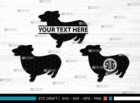 Corgi Dog Monogram, Corgi Dog Silhouette, Corgi Dog SVG, Dog Svg, Cardigan Welsh Svg, Puppy Svg, SB00242 SVG ETC Craft 
