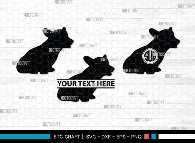 Corgi Dog Monogram, Corgi Dog Silhouette, Corgi Dog SVG, Dog Svg, Cardigan Welsh Svg, Puppy Svg, SB00242 SVG ETC Craft 