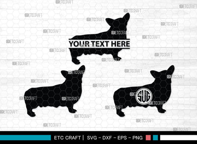Corgi Dog Monogram, Corgi Dog Silhouette, Corgi Dog SVG, Dog Svg, Cardigan Welsh Svg, Puppy Svg, SB00242 SVG ETC Craft 