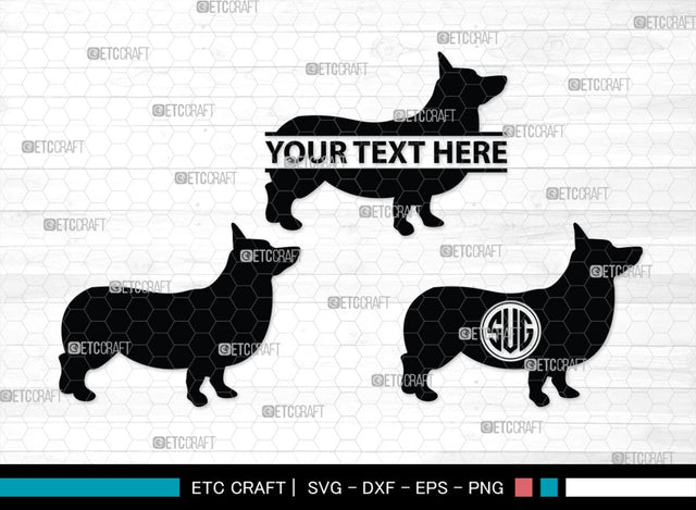 Corgi Dog Monogram, Corgi Dog Silhouette, Corgi Dog SVG, Dog Svg, Cardigan Welsh Svg, Puppy Svg, SB00242 SVG ETC Craft 