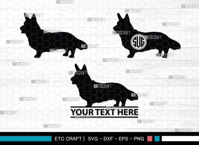 Corgi Dog Monogram, Corgi Dog Silhouette, Corgi Dog SVG, Dog Svg, Cardigan Welsh Svg, Puppy Svg, SB00242 SVG ETC Craft 