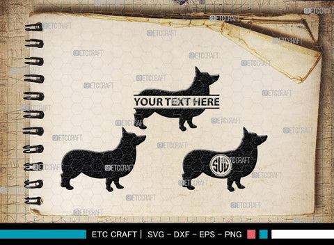 Corgi Dog Monogram, Corgi Dog Silhouette, Corgi Dog SVG, Dog Svg, Cardigan Welsh Svg, Puppy Svg, SB00242 SVG ETC Craft 