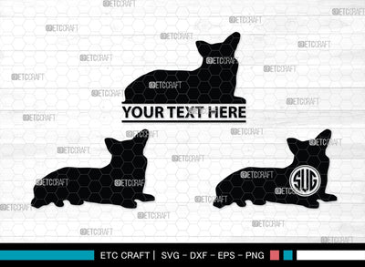 Corgi Dog Monogram, Corgi Dog Silhouette, Corgi Dog SVG, Dog Svg, Cardigan Welsh Svg, Puppy Svg, SB00242 SVG ETC Craft 