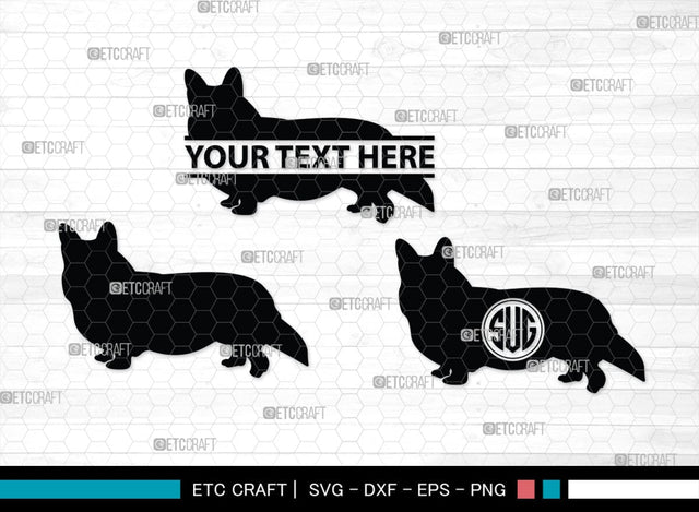 Corgi Dog Monogram, Corgi Dog Silhouette, Corgi Dog SVG, Dog Svg, Cardigan Welsh Svg, Puppy Svg, SB00242 SVG ETC Craft 