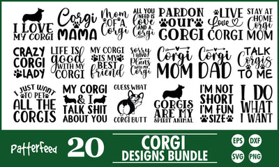 Corgi Dog SVG Designs Bundle SVG PatternFeed8 