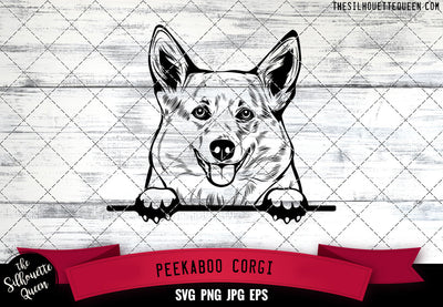Corgi Peek A Boo | Peekaboo | Peeking Dog Face SVG for Glowforge, Cricut, Laser, Silhouette, Scan n cut files SVG Loveleen Kaur 