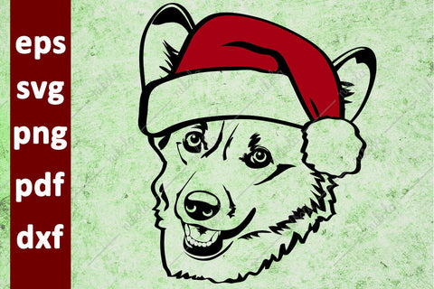 Corgi Santa Hat Cut File Clipart PNG SVG EPS DXF PDF SVG nikola 