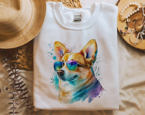 Corgi Sublimation Designs Bundle, 6 Designs, Corgi PNG Files, Corgi In Sunglasses PNG, Corgi Clipart Sublimation HappyDesignStudio 