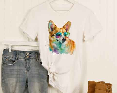 Corgi Sublimation Designs Bundle, 6 Designs, Corgi PNG Files, Corgi In Sunglasses PNG, Corgi Clipart Sublimation HappyDesignStudio 