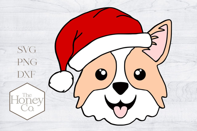 Corgi SVG PNG DXF Santa Sunglasses Christmas Hand Drawn Dog Cut File SVG The Honey Company 