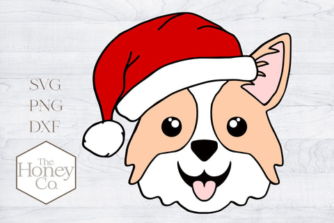 Corgi SVG PNG DXF Santa Sunglasses Christmas Hand Drawn Dog Cut File SVG The Honey Company 
