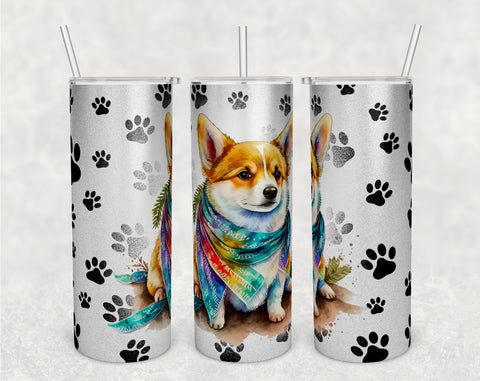 Corgi Tumbler Wraps Bundle, 20 Oz Skinny Tumbler Corgi Sublimation Designs, Seamless Corgi PNG, 5 Designs Sublimation HappyDesignStudio 