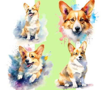 Corgi Watercolor JPG PNG Sublimation nikola 