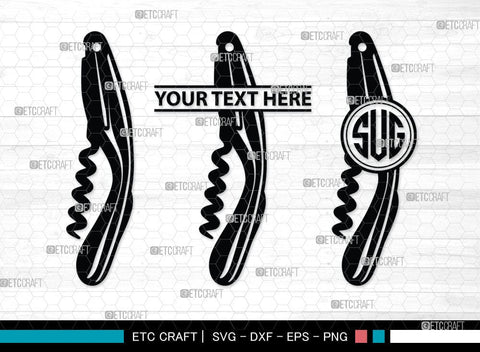Corkscrew Monogram, Corkscrew Silhouette, Corkscrew SVG, Bottle Opener Svg, Bottle Opener Svg, Screw Svg, Corkscrew Silhouette Bundle, SB00066 SVG ETC Craft 