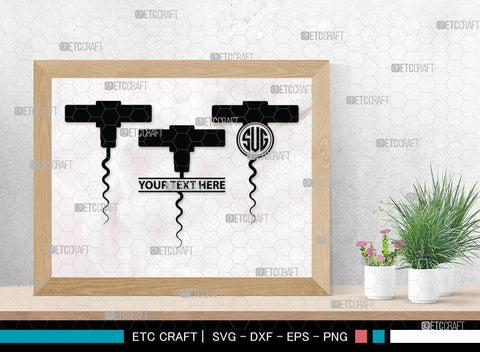 Corkscrew Monogram, Corkscrew Silhouette, Corkscrew SVG, Bottle Opener Svg, Bottle Opener Svg, Screw Svg, Corkscrew Silhouette Bundle, SB00066 SVG ETC Craft 