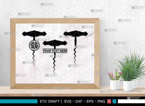 Corkscrew Monogram, Corkscrew Silhouette, Corkscrew SVG, Bottle Opener Svg, Bottle Opener Svg, Screw Svg, Corkscrew Silhouette Bundle, SB00066 SVG ETC Craft 