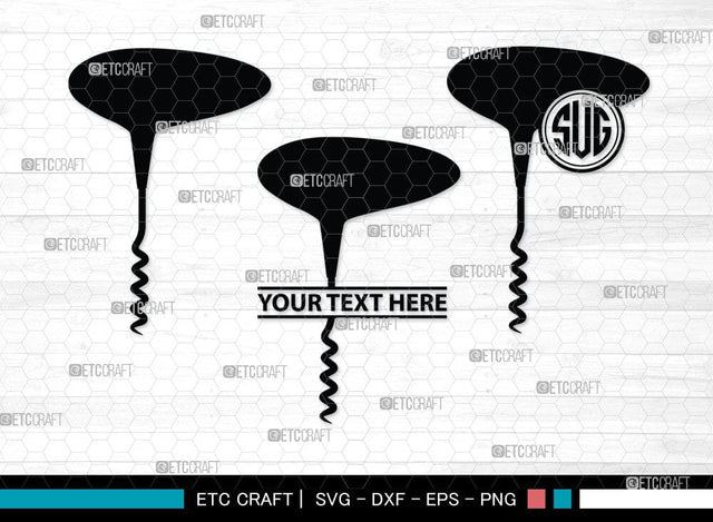 Corkscrew Monogram, Corkscrew Silhouette, Corkscrew SVG, Bottle Opener Svg, Bottle Opener Svg, Screw Svg, Corkscrew Silhouette Bundle, SB00066 SVG ETC Craft 