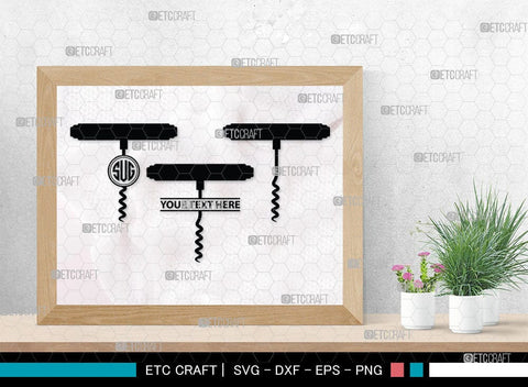 Corkscrew Monogram, Corkscrew Silhouette, Corkscrew SVG, Bottle Opener Svg, Bottle Opener Svg, Screw Svg, Corkscrew Silhouette Bundle, SB00066 SVG ETC Craft 