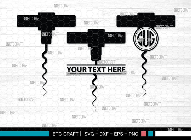 Corkscrew Monogram, Corkscrew Silhouette, Corkscrew SVG, Bottle Opener Svg, Bottle Opener Svg, Screw Svg, Corkscrew Silhouette Bundle, SB00066 SVG ETC Craft 