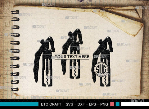 Corkscrew Monogram, Corkscrew Silhouette, Corkscrew SVG, Bottle Opener Svg, Bottle Opener Svg, Screw Svg, Corkscrew Silhouette Bundle, SB00066 SVG ETC Craft 