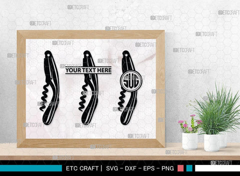 Corkscrew Monogram, Corkscrew Silhouette, Corkscrew SVG, Bottle Opener Svg, Bottle Opener Svg, Screw Svg, Corkscrew Silhouette Bundle, SB00066 SVG ETC Craft 