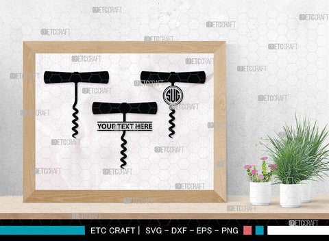 Corkscrew Monogram, Corkscrew Silhouette, Corkscrew SVG, Bottle Opener Svg, Bottle Opener Svg, Screw Svg, Corkscrew Silhouette Bundle, SB00066 SVG ETC Craft 